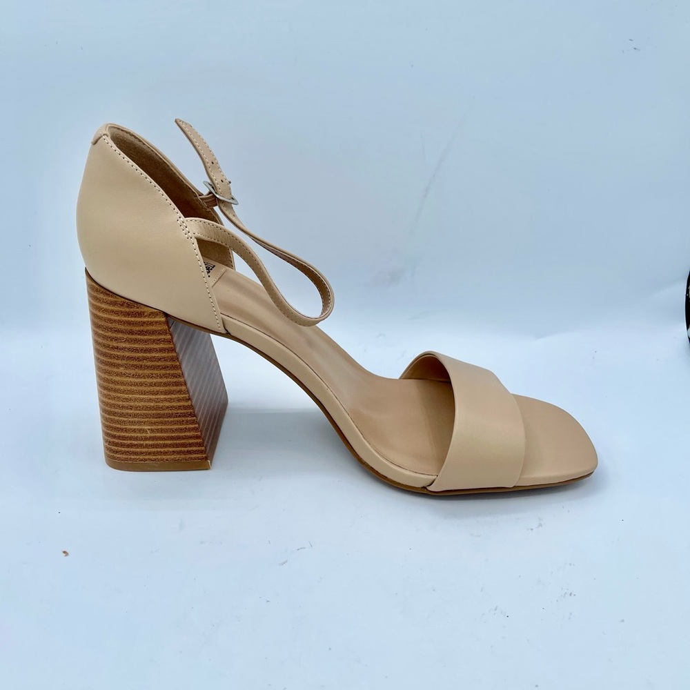 Jeffrey Campbell Nude Pop Star Block Wood Heel Sandal Size 10 - Picture 5 of 16